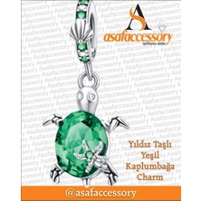Yıldız Taşlı Yeşil Kaplumbağa Charm Asafaccessory