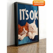 Zestia Siyah Çerçeveli Kanvas Tablo It’s Ok Tipografik Mizah Premium Seri No 109689