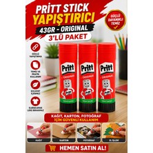 Anı Ofis Kırtasiye Stick Yapıştırıcı 43GR Original 3'lü Paket | Kağıt, Karton, Fotoğraf Için Güvenli Kullanım