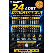Aaa Kalem Pil 24'lü | Süper Güçlü | Uzun Ömürlü Çinko Karbon | Ekonomik Paket