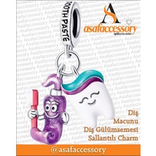 Diş Macunu Diş Gülümsemesi Sallantılı Charm Asafaccessory Beyaz