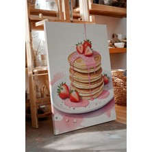 Zestia Kanvas Tablo Pancake Üzerinde Çilek Premium Seri No 109486