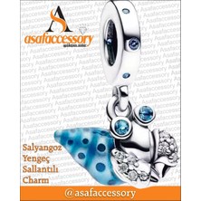 Salyangoz Yengeç Sallantılı Charm Asafaccessory Mavi