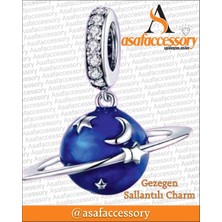 Sallantılı Gezegen Satürn Charm Mavi Gümüş