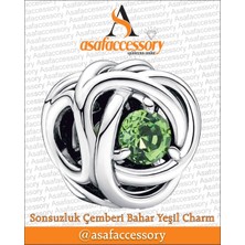 Sonsuzluk Çemberi Bahar Yeşili Charm Gümüş