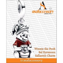Winnie The Pooh Bal Kavanozu Sallantılı Charm Gümüş