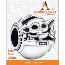 Baby Yoda Charm Star Wars Gümüş Kaplama