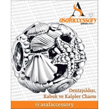 Kafes Işi Istiridye Charm Gümüş Kaplama