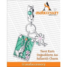 Tarot Kartı Değneklerin Ası Charm Gümüş
