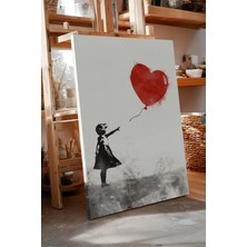 Zestia Kanvas Tablo Banksy Tarzı Kırmızı Balonlu Kız Premium Seri No 106452