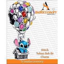 Stitch Yukarı Bak Ev Charm Asafaccessory Gümüş