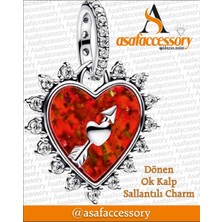 Ok Kalp Sallantılı Charm Asafaccessory Kırmızı