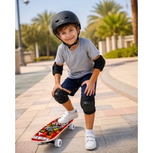 Kırmızı Grafiti Desenli Çocuk Mini Kaykay Skateboard 43X12.5 cm