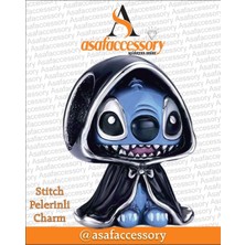 Stitch Pelerinli Charm Asafaccessory Mavi