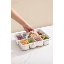 Kitchen Life 8 Bölmeli Silikon Vakum Kapaklı Kahvaltılık Sunum Seti - Çok Fonksiyonlu Takım Çantası