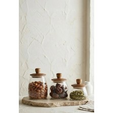 Kitchen Life 3 Boy Ahşap Kapaklı Vakumlu Borosilikat Cam Kavanoz Baharatlık (500 ML,700 ML,900 Ml)