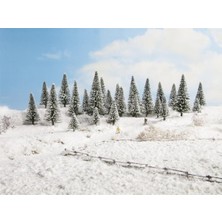 Noch 26828 Karlı Köknar Ağaçları, 25 Adet, 5-14 Cm. Diorama Malzemesi