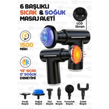 Empressco LCD Ekranlı 6 Başlıklı Isıtmalı Mini Profesyonel Masaj Tabancası