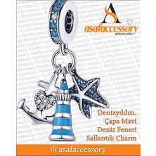 Deniz Yıldızı , Deniz Feneri Çapa Mavi Sallantılı Charm Asafaccessory