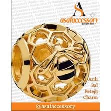 Arılı Bal Peteği Charm Asafaccessory Altın