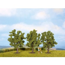 Noch 25510 Yeşil Çiçekli Meyva Ağaçları, 4,5 Cm. 3 Adet, Diorama Malzemesi