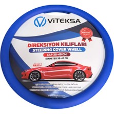Viteksa Lüks Kokusuz Silikon Direksiyon Kılıfı Mavi