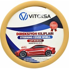 Viteksa Lüks Kokusuz Silikon Direksiyon Kılıfı Bej