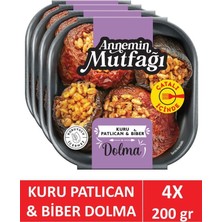 Dardanel Annemin Mutfağı Hazır Yemek Kuru Dolma Patlıcan,biber 200 gr x 4 Adet