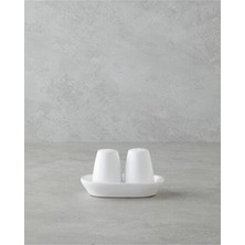 Empressco Seramik Tuzluk ve Biberlik Takımı, 14X8 Cm, Beyaz, Şık ve Kullanışlı