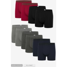 Erkek Renkli 10’lu Uzun Paça Bambu Boxer - 25205