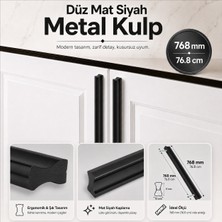 Badem10 Özen 768 mm 76.8 cm Düz Mat Sarı Mobilya Kulp Uzun Çekmece Dolap Kapak Kulpu Modern Metal Tasarım