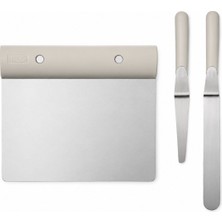 IKEA Lattbakad Pasta Spatula ve Hamur Kesici Seti, 3 Parça, Gri