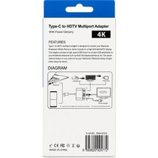 X-Level 3 Port Type-C To 4K HDMI Görüntü Aktarıcı ve USB 3.0 Dönüştürücü Hub