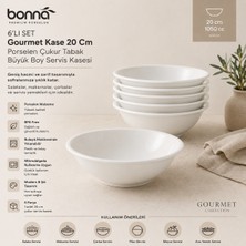 Bonnami Bonna Gourmet Porselen Büyük Boy Servis Kasesi Çukur Tabak 20 cm 1050 cc