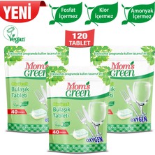 Mom's Green 3’lü Set -Oksijenli Bulaşık Makinesi Tableti 120 Tablet (3 x 40 Adet)
