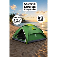 Fischer 8 Kişilik Hızlı Kurulum Çadır - Oxford 210 D Su Geçirmez Kumaş Bahçe Kamp Çadırı 250X250X150CM