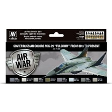 Vallejo 71605 8X18 Ml. Soviet/russian Colors MIG29 Fulcrum From 80's To Present, Model Air Serisi Model Boyası Seti