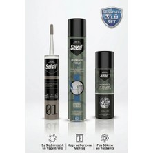 Selsil 3’lü Ev Tadilat Seti - Şeffaf Silikon 280GR + Pas Sökücü 200ML + Montaj Köpüğü 600G