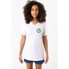 One Piece Anime Santoryu Style Fast Blue Beyaz Kadın V Yaka Tshirt