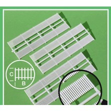 Schulcz 70316 1/50 Ölçek, Dık Bölünmüş Tahta ÇIT-16X140 Mm-Beyaz-