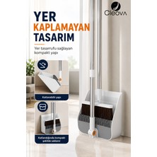 Cleova Fırçalı Faraş Seti Paslanmaz Çelik Saplı Katlanabilir Fırça Temizleme Taraklı