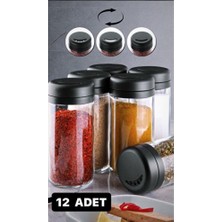 Empressco Döner Kapak Baharat Seti 12'li Cam Tuzluk Biberlik 250CC