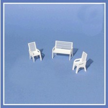 Schulcz 570301 1/25 Ölçek, Bahçe Bankı -Beyaz