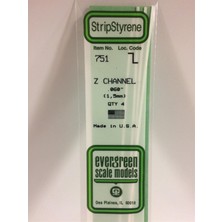 Evergreen 751 1.5X355 Mm. Z Profil Polistren Çubuk-4 Adet- Beyaz