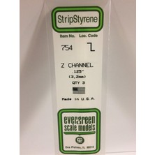 Evergreen 754 3.1X355 Mm. Z Profil Polistren Çubuk-3 Adet- Beyaz
