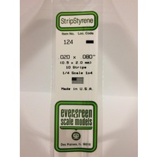 Evergreen 124 0,50*2,00*355 mm Köşeli Çubuk-10 Adet -Beyaz