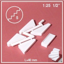 Schulcz 873121 1/25 Ölçek, 90° Sağa Dönen Merdiven -Beyaz-40 Mm-5