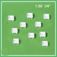Schulcz 553603 1/50-Saksı -Kare-Beyaz -10 Adet