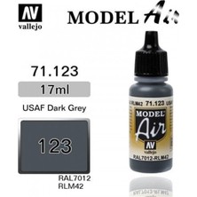 Vallejo 71123 18 Ml. Dark Grey RLM42, Model Air Serisi Model Boyası