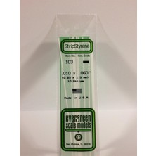 Evergreen 103 0,25*1,50*355 mm Köşeli Çubuk-10 Adet -Beyaz